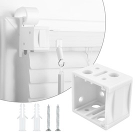SATUY 8 Pcs 1 inch Blind Brackets, Mini Blinds Box Mounting Bracket, Window Blinds Headrail Bracket with Mounting Screws and Expansion Bolts for Headrail Holder