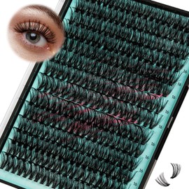 Wispy Eyelash Extensions, 280 Pieces, Cluster Lashes, 60D Lash Clusters, Individual Eyelashes, DIY Eyelash Extensions, Natural Lash Cluster Extension, Soft False Eyelashes at Home for Beginners (16 mm