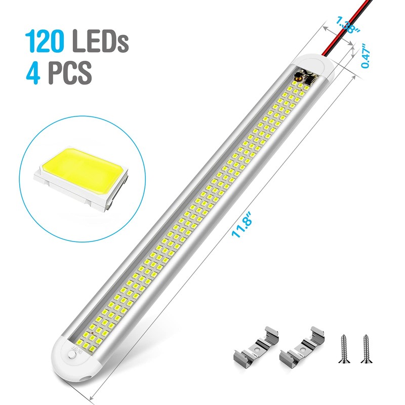 12v LED Interior Light Bar，CT CAPETRONIX 120LEDs 1500LM 8W DC