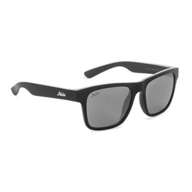 Hobie Coastal Polarized Square Sunglasses, Satin Black Frame/Grey with Flash Lens, 54MM