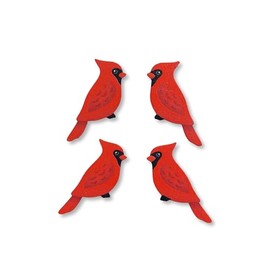 Roeda Brighten Your Life 27052R Cardinal Birds Set of 4 Christmas Winter Magnets