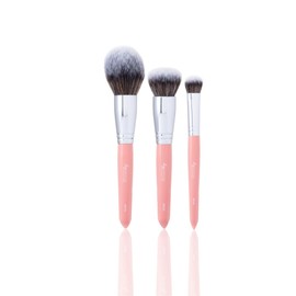By Caitlyn Luxe Brush Base Trio – Professional Face Makeup Brush Set for Foundation, Blending & Buffing – Premium Quality Synthetic Makeup Brushes
