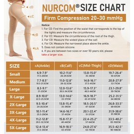 NURCOM Medical Compression Pantyhose for Women & Men, 20-30 mmHg Graduated Support Tights, Opaque Footless Waist High Compression Stockings for Varicose Veins, Edema, Poor Circulation, Post Surgery