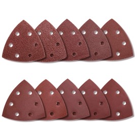 100 Pieces Triangle Sandpaper Sanding Sheets Sander Grinder Pads Hook and Loop Assorted 40/60/80/100/120/180/240/320/400/800 Grits for Sanding Polishing