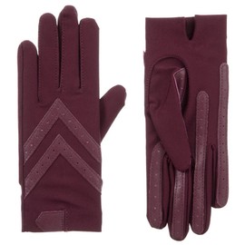 Isotoner Women's smartDRI Chevron Shortie Touchscreen Gloves - 30004 (Large/XL, Plum)
