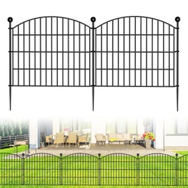 No Dig Decorative Garden Fence Animal Barrier - 5 Panels - 24 in (H) x 10 ft (L) - Dog Fence Outdoor for Yard, Rabbits and Small Pets - Tall Rustproof Metal Wire Fencing Border for Garden and Patio