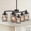 XINGQI Modern Black Chandelier 6-Light Pendant Lighting Fixture with Metal