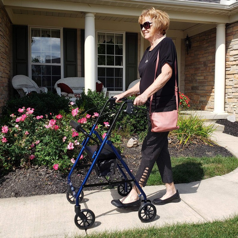 ProBasics Aluminum Rollator Walker with Seat - Rolling Walker with