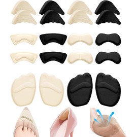 20pzs Rellenador de Zapatos, PANGP Insertos Almohadillas de Talón y Metatarsianas Adheribles de Ajustable y Reutilizables para Zapatos de Mujer y Hombre, Alivio Dolor en el Antepié, Antideslizante