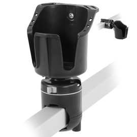 HITORHIKE Boat Cup Holder with Mount 2 Ways to Use Multifunctional Pontoon Cup Holders for Boats Rail Mount，Perfect for Fishing Lures,Knife and Other Accessories (Cup holderx1+Square&Rail mountx1)