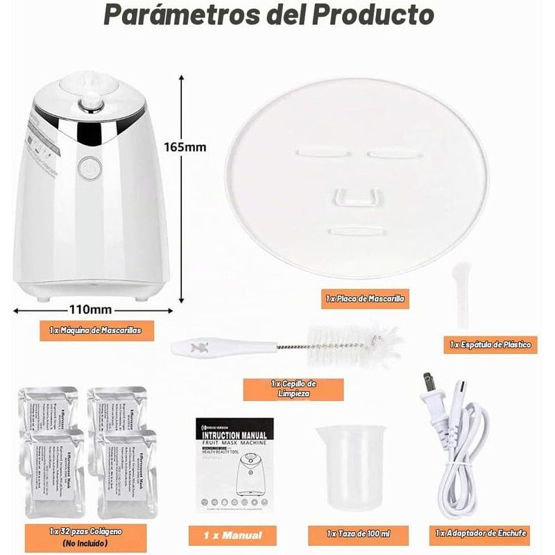 Máquina para hacer mascarillas faciales naturales en casa con colágeno
