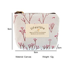 Geoyien Cosmetic Bag Small 8 Pieces Makeup Bag Small Bag Mini Purse Canvas Purse Small Purse with Coin Bag Zipper Coin Bag Canvas for Women Girls, b