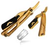 Professional Grade Barbershop Straight Edge Razor in Gold Dipped Finish