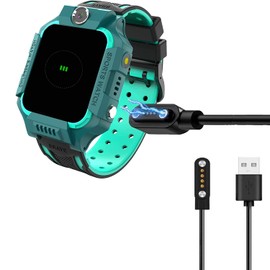 Compatible for PTHTECHUS Kids Smartwatch Y19 Charger, 4 Pin Magnetic USB Replacement Charging Compatible with PTHTECHUS Kids Smartwatch Phone Y19 1.44 Inches (Black)