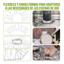 HomeChi 12 Pcs Púas Antipalomas Y Aves Caja Con Lineales Inoxidables