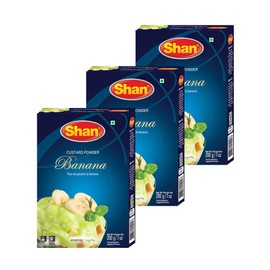 Shan Custard Powder Banana 7.05 oz (200g) - Flan en Poudre la Banane - Essential Dessert for any Occasion - Suitable for Vegetarians - Airtight Bag in a Box (Pack of 3)