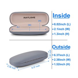 RayLove Unisex Hard Shell Eyeglasses Cases, Protective Case For Glasses(2Black+1Grey)
