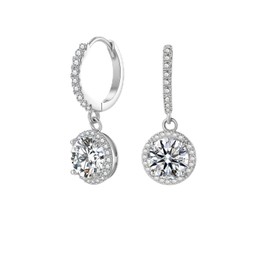 STUNNA LADY Moissanite Earrings for Women, 925 Sterling Silver Hypoallergenic Earrings Round Brilliant Cut Moissanite Earring for women, 1ct 2ct D Color VVS1 Round Lab Created Diamond Earrings with Certificate of Authenticity (Classic Radiance-1ct*2)