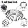 PLAXNS 10 Inch Rotary Steel Wire Brush Cutter Trimmer Head