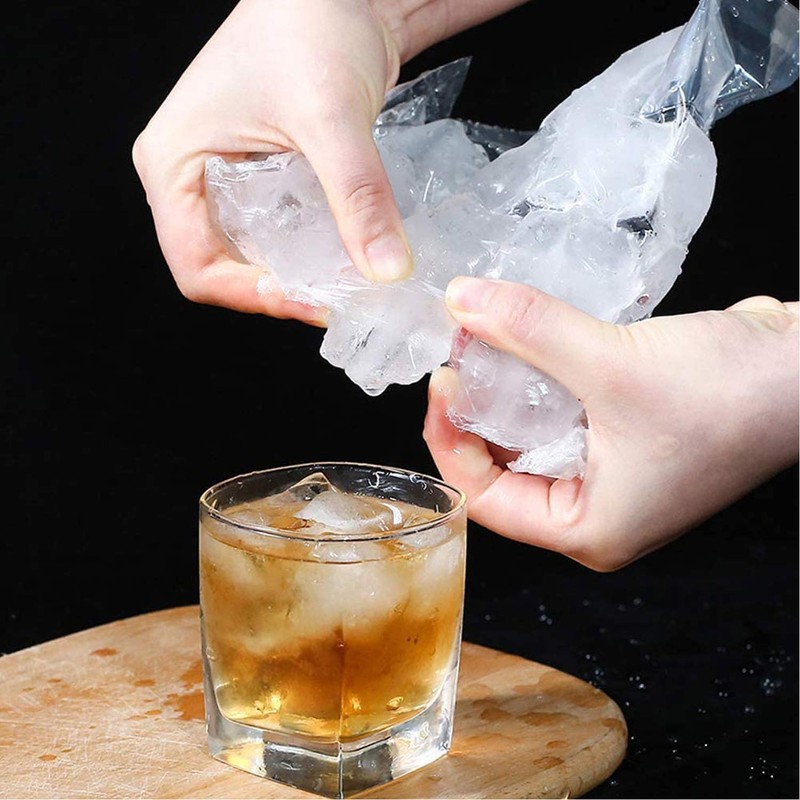 100 Bags Disposable Ice Cube Bags,Stackable Easy Release Ice Cube