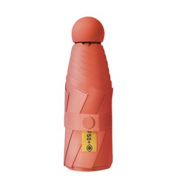 6-Rib Solid Color Umbrella with Strap, Manual Open/Close, Iron Shaft, Fiberglass Ribs, Plastic Handle, Pongee Fabric