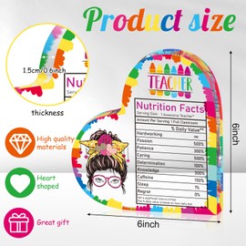 Yookeer Teacher Appreciation Gift for Women Birthday Gift for Teacher Paperweight Keepsake Christmas Thank You Teacher New Year Party Gift Teacher Office Classroom(Teacher,6 Inch)