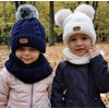 Alur Children's Unisex Beanie with Loop Scarf Set Winter Hat