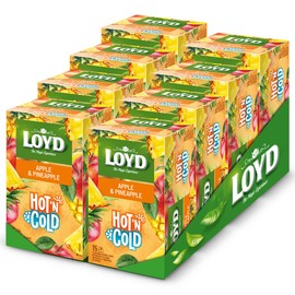 LOYD - Hot'N Cold Apple & Pineapple - Pack of 8 - 8 x 15 Individually Packed Tea Bags, Tea for Cold and Hot Drinking, Summer Ice Tea, Flavoured Cold Tea, with Natural Ingredients, Cold Brew