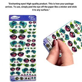 249-M: Assorted 3D Dragon Resin Googly & Wiggle Eyes (62 Pcs/31 Pairs, 5mm-22mm) – Turquoise, Green, Fuchsia – Self-Adhesive Eyes for Crafts, Clay, Felt, EVA, Porcelain, Sculptures & Amigurumi