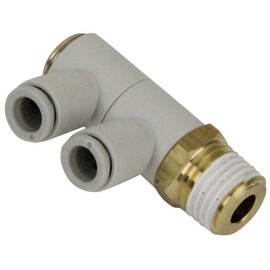SK11 One-Touch Pipe Fitting Double Universal Elbow for 0.2 inch (6 mm) Hose R1/4 KQ2VD06-02AS