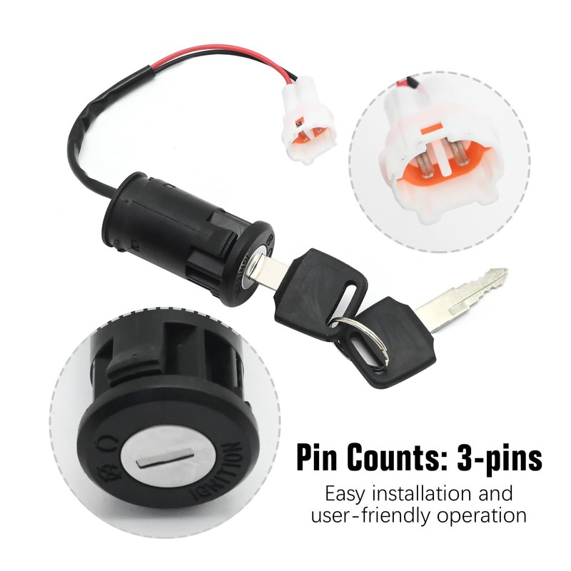 JUUDDENPARTS Motorcycle Key Ignition Starter Switch Set, Robust Key Ignition