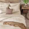 CASAAGUSTO Full Size Comforter Set, 7 Pieces Beige Seersucker Bed