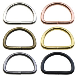 LUORNG 60 Pieces 3/4 Inch Metal D-Rings Mixed Color D-Shaped Rings for DIY Accessories (6 Colors, Inner Width 3/4 Inch)