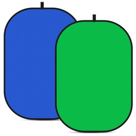 YUOCU 3.3x5ft/1x1.5m Chromakey Green Blue Backdrop with 6.23ft Stand, 2-in-1 Green Screen and Blue Screen Collapsible Reversible Pop-Up Background Panel for Photography, Live Streaming, Video Shooting