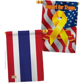 Thailand House Flags Pack Regional Nationality Nation International World Country Particular Area Support Our Troops Small Decorative Gift Yard Banner Double-Sided Made In USA 28 X 40
