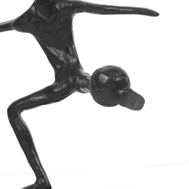 DreamsEden Cast Iron Soccer Player Statue, Abstract Men Playing Soccer