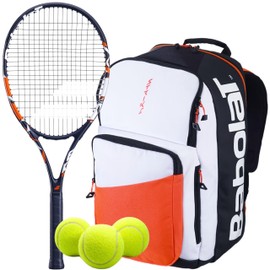 Babolat Evoke Tour Strung Tennis Racquet – Optional Bag, Balls, Grips