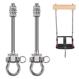 Set of 2 Swing Hooks, Swing Hooks for Wooden Beams, Ceiling Hooks, Heavy Duty, Swing Hanger, Stainless Steel, Hanging Chair for Swing, Hanging Chair, Trapeze, Yoga, Gym, Up to 800 kg