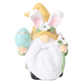Pujipu Easter Gnomes, Easters Decorations, Resin Spring Gnome Figurine, Easters Eggs Happy Easter Signs, Handmade Gnome Statue, Gnomes Decorations for Home, Home Office Tiered Tray Decor (Yellow)
