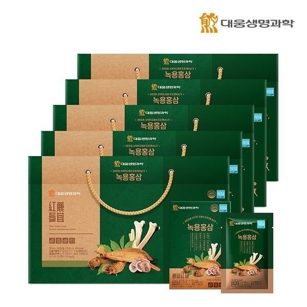 Daewoong Life Science Daewoong Life Science Deer Antler Red Ginseng 70ml 30 packets 5 sets, single item/single item / 대웅생명과학 대웅생명과학 녹용홍삼 70ml 30포 5세트, 단품/단품