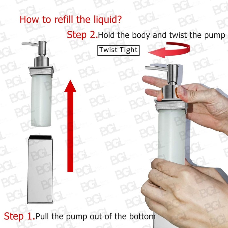 BGL wall mounted 304 stainless steel soap dispenser for decor