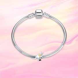 NINGAN Mom Kangaroo Charm 925 Sterling Silver Compatible with Charms Bracelets, Love Golden Heart Beads Mother's Day Birthday Christmas Jewelry Gift for Women