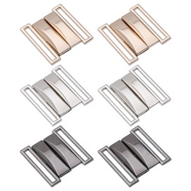CHGCRAFT 6 Sets Metal Belt Buckle Clasps Rectangular Metal Clasp Buckles Alloy Decorative Waist Belt Buckles Clips for Leather Straps Belt Shirt Dress Jackets DIY Accessories