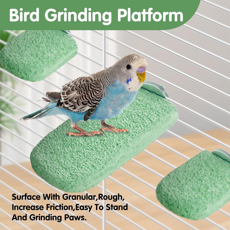 3Pcs Beak Grinder for Birds: Parakeet Beak Grinding Stone&Nail Trimming