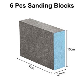 HRLORK 6 Pcs Sanding Blocks, Wet and Dry Dual-use Sanding sponges, 60/80/100/120/180/220 Grits, Washable and Reusable for Wood Metal Furniture Polishing