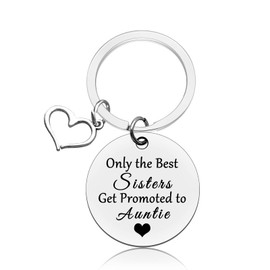 Aunt To Be Gifts for Sister New Auntie Gifts Keychain Mothers Day Gift for New Auntie Pregnancy Announcement Gift for Sister Aunt to Be Jewelry Keyring First Time Aunties Present