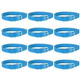 YELARXI Baseball Belt PU Leather Softball Belt, Adjustable Elastic Baseball Uniform Fit for Men Women Youth Football Exercises Climbing - (12 Pack, Sky Blue)