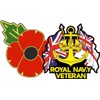 Royal Navy Veteran Poppy Car Sticker with White Ensign and