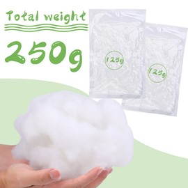 250g Polyester Fiber Filling, Fiber Filling, Super Soft and High Elastic Filling Fiber, For Stuffing for Dolls Part Pillow,Cushion Stuffing,Stuffed Animal Crafts,Recyclable (250g/8.8oz)