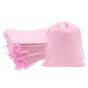 Mandala Crafts Mini 3x4 Pink Velvet Drawstring Bags - 100